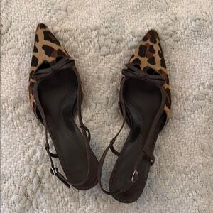 Leopard Print Women's Slingback Shoes